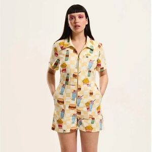Lucy & Yak Cream Fast Food Print Romper